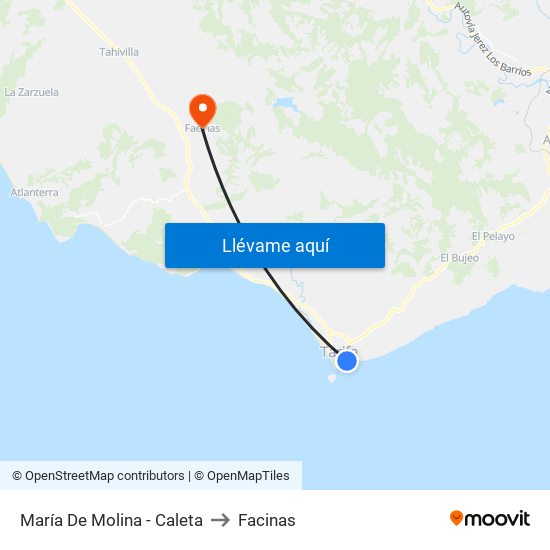 María De Molina - Caleta to Facinas map