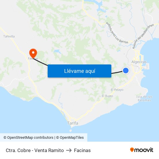 Ctra. Cobre - Venta Ramito to Facinas map