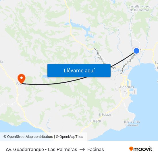 Av. Guadarranque - Las Palmeras to Facinas map