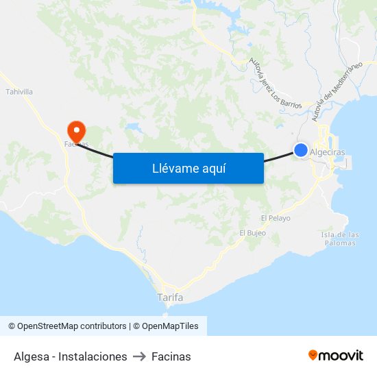 Algesa - Instalaciones to Facinas map