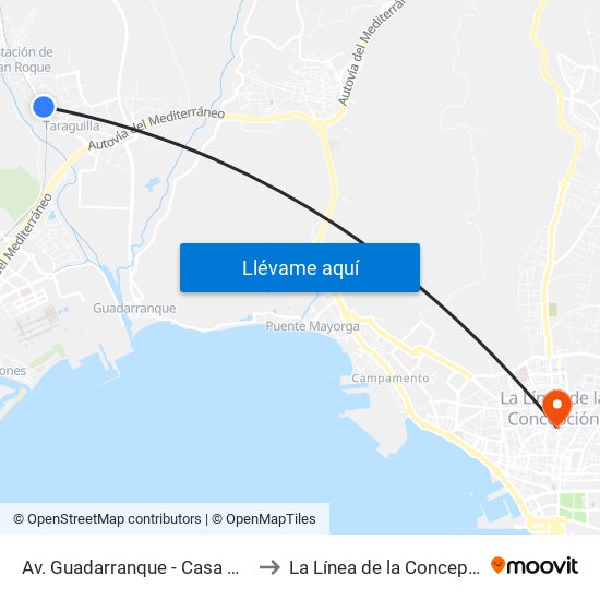 Av. Guadarranque - Casa Barea to La Línea de la Concepción map