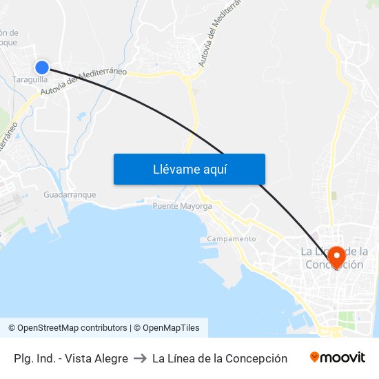 Plg. Ind. - Vista Alegre to La Línea de la Concepción map
