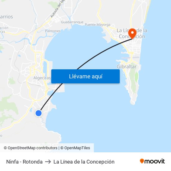 Ninfa - Rotonda to La Línea de la Concepción map