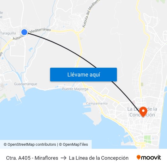 Ctra. A405 - Miraflores to La Línea de la Concepción map