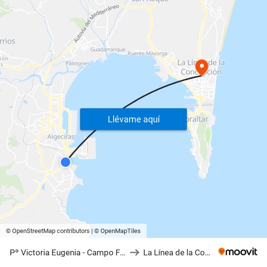 Pº Victoria Eugenia - Campo Fútbol Elcano to La Línea de la Concepción map
