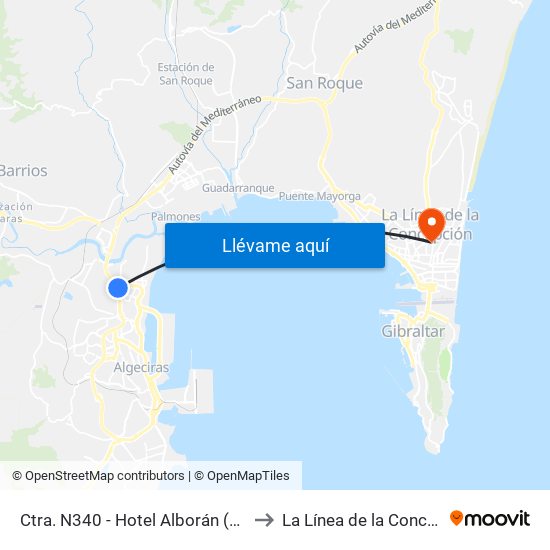 Ctra. N340 - Hotel Alborán (Rotonda) to La Línea de la Concepción map