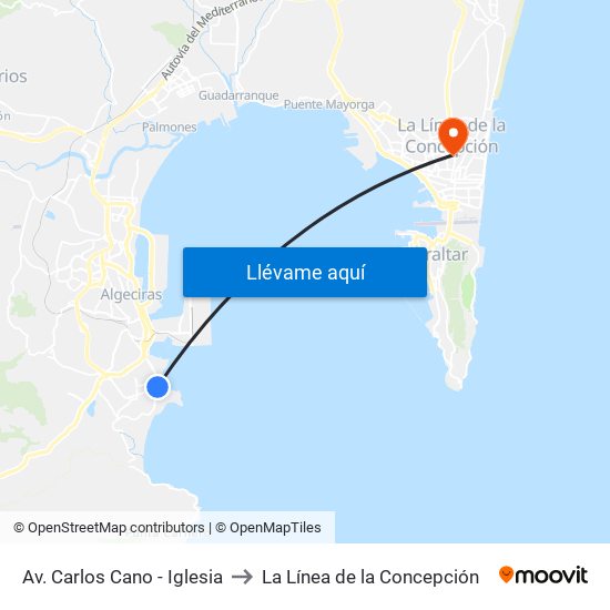 Av. Carlos Cano - Iglesia to La Línea de la Concepción map
