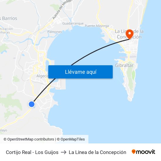 Cortijo Real - Los Guijos to La Línea de la Concepción map