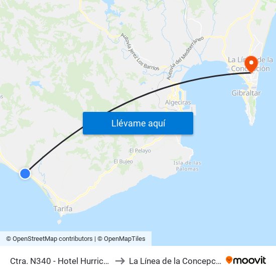 Ctra. N340 - Hotel Hurricane to La Línea de la Concepción map