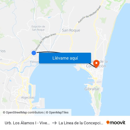 Urb. Los Álamos I - Vivero to La Línea de la Concepción map