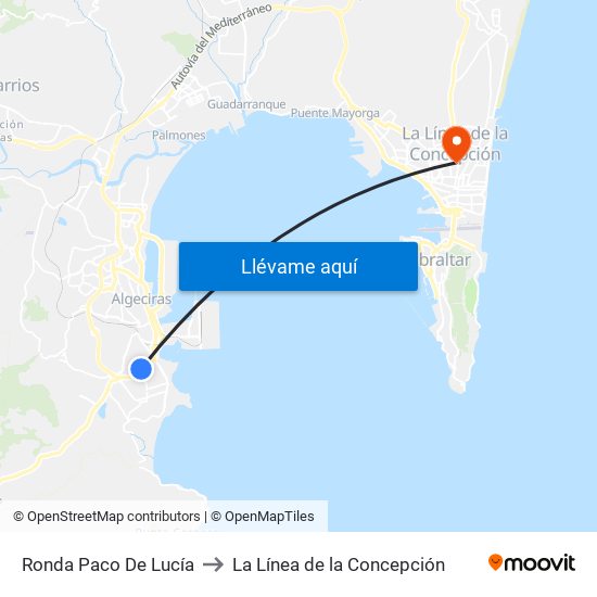 Ronda Paco De Lucía to La Línea de la Concepción map
