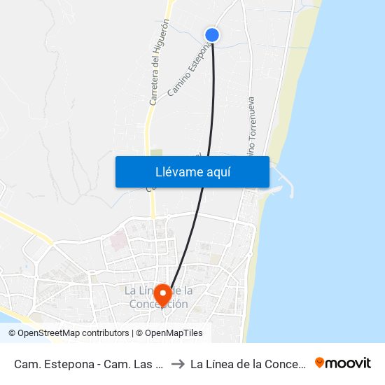 Cam. Estepona - Cam. Las Torres to La Línea de la Concepción map