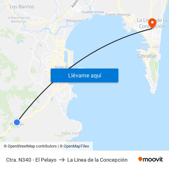 Ctra. N340 - El Pelayo to La Línea de la Concepción map