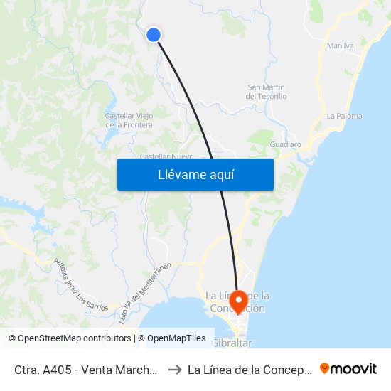 Ctra. A405 - Venta Marchenilla to La Línea de la Concepción map