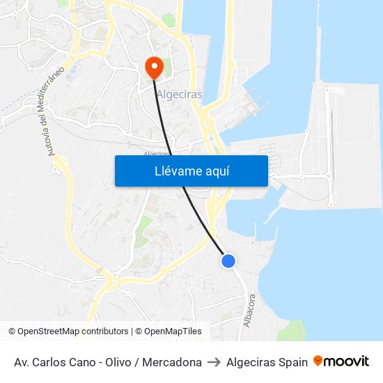 Av. Carlos Cano - Olivo / Mercadona to Algeciras Spain map