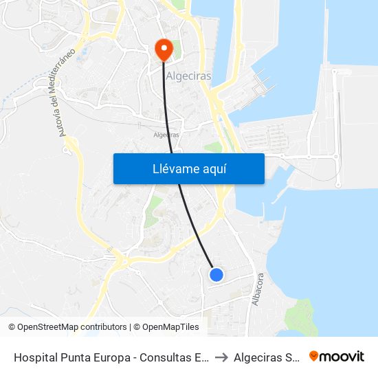 Hospital Punta Europa - Consultas Externas to Algeciras Spain map