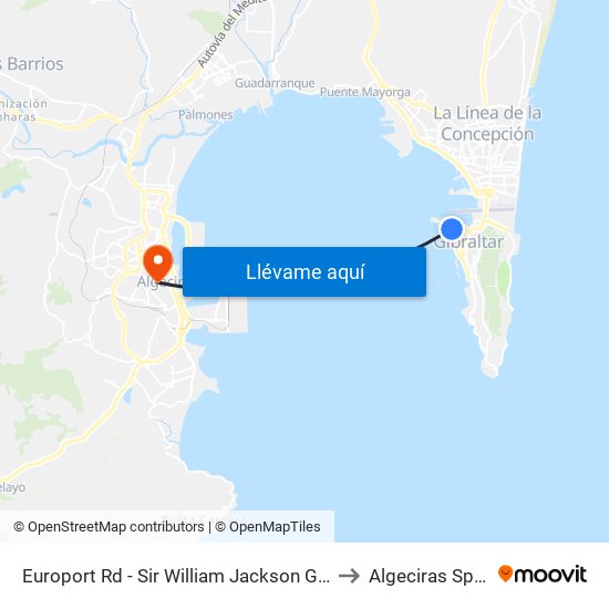 Europort Rd - Sir William Jackson Grove to Algeciras Spain map