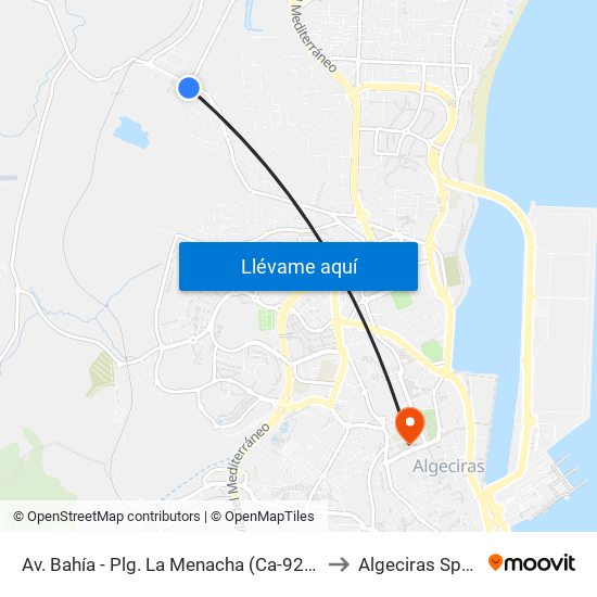 Av. Bahía - Plg. La Menacha (Ca-9209) to Algeciras Spain map