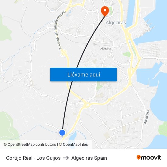 Cortijo Real - Los Guijos to Algeciras Spain map