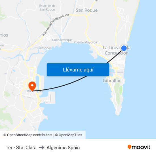 Ter - Santa Clara to Algeciras Spain map