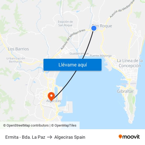 Ermita - Bda. La Paz to Algeciras Spain map