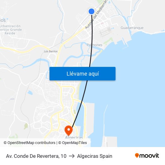 Av. Conde De Revertera, 10 to Algeciras Spain map