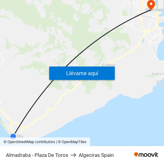 Almadraba - Plaza De Toros to Algeciras Spain map
