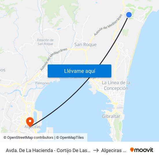Avda. De La Hacienda - Cortijo De Las Aguzaderas to Algeciras Spain map