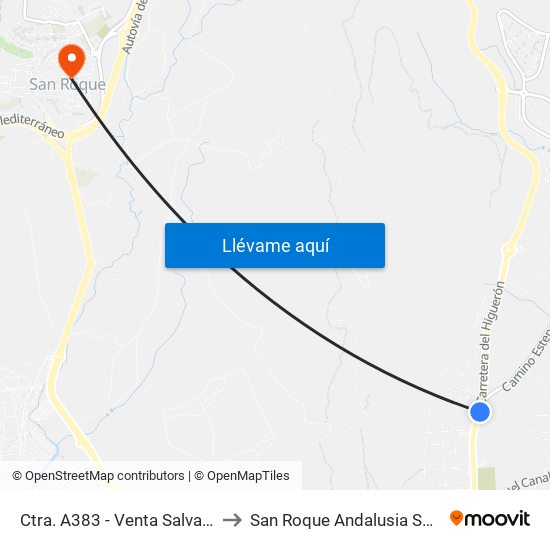Ctra. A383 - Venta Salvador to San Roque Andalusia Spain map