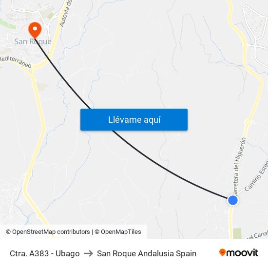 Ctra. A383 - Ubago to San Roque Andalusia Spain map