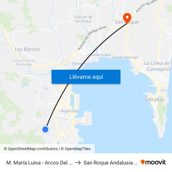 M. María Luisa - Arcos De Cobre to San Roque Andalusia Spain map