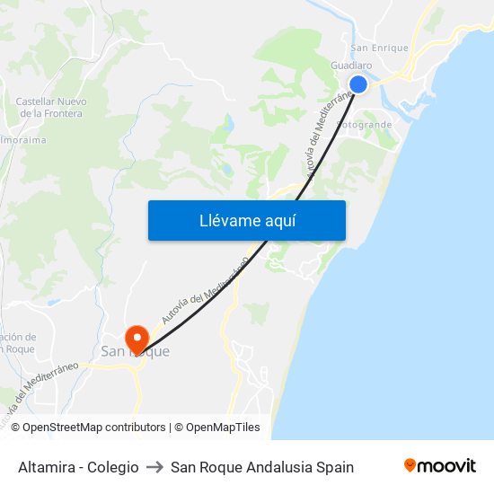 Altamira - Colegio to San Roque Andalusia Spain map