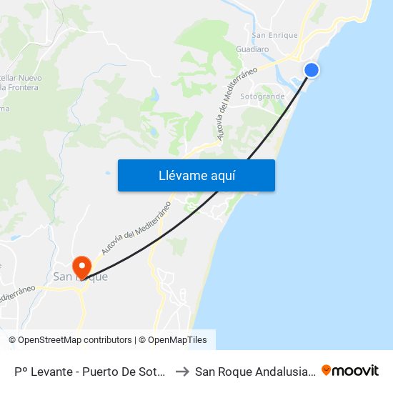 Pº Levante - Puerto De Sotogrande to San Roque Andalusia Spain map