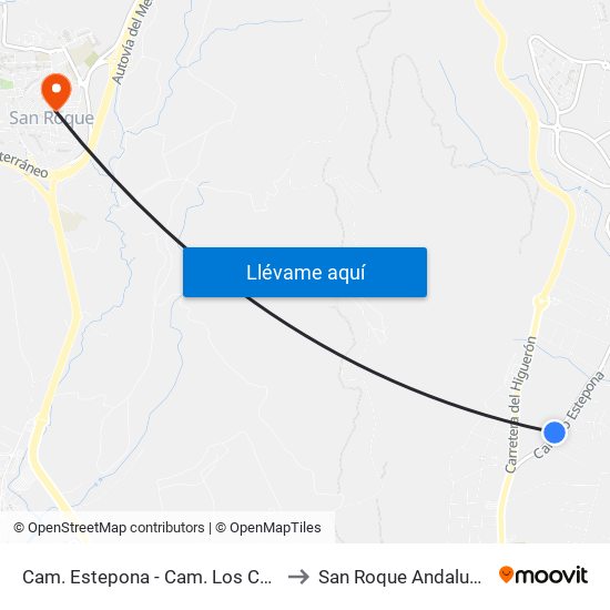 Cam. Estepona - Cam. Los Camachuelos to San Roque Andalusia Spain map