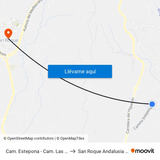 Cam. Estepona - Cam. Las Torres to San Roque Andalusia Spain map