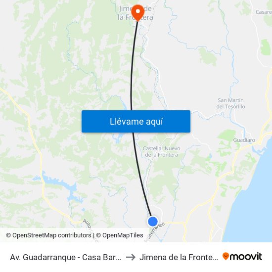 Av. Guadarranque - Casa Barea to Jimena de la Frontera map