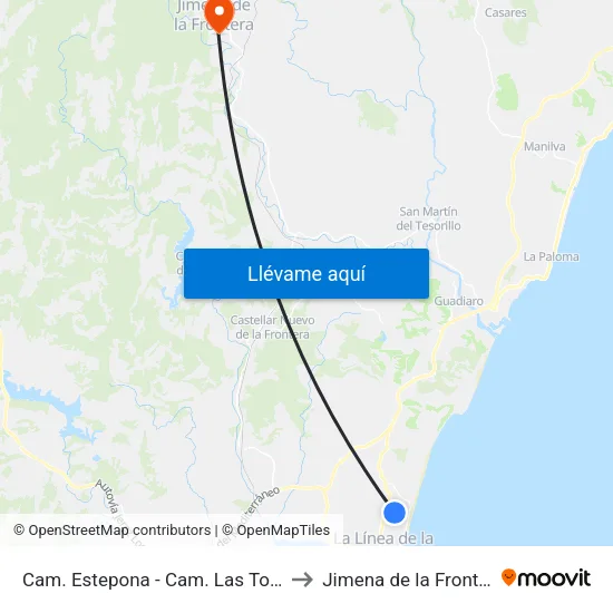 Cam. Estepona - Cam. Las Torres to Jimena de la Frontera map