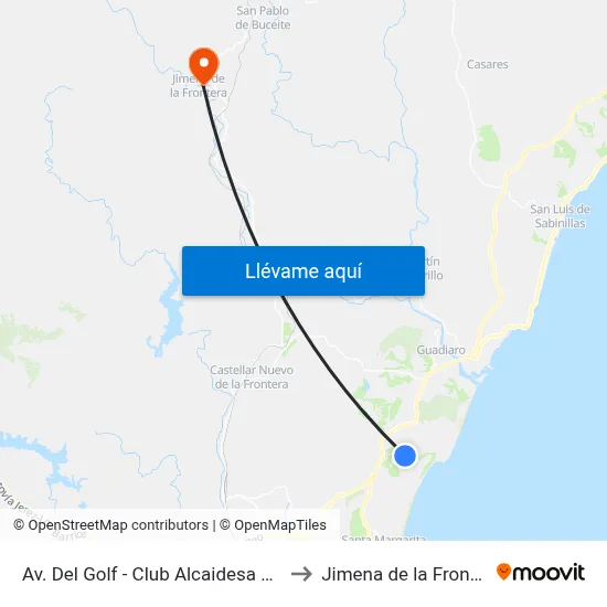 Av. Del Golf - Club Alcaidesa Links to Jimena de la Frontera map