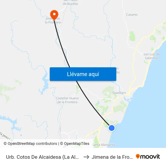 Urb. Cotos De Alcaidesa (La Alcaidesa) to Jimena de la Frontera map