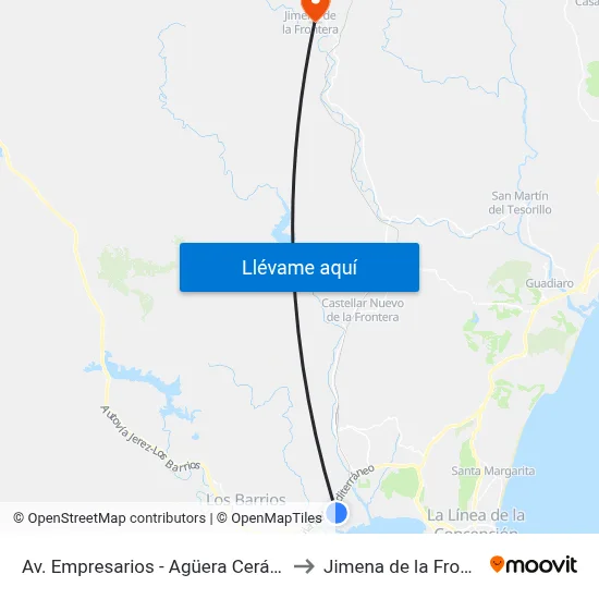Av. Empresarios - Agüera Cerámicas to Jimena de la Frontera map