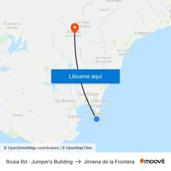 Rosia Rd - Jumper's Building to Jimena de la Frontera map