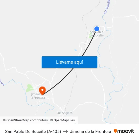 San Pablo De Buceite (A-405) to Jimena de la Frontera map