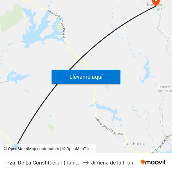 Pza. De La Constitución (Tahivilla) to Jimena de la Frontera map
