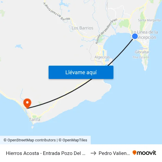 Hierros Acosta - Entrada Pozo Del Rey to Pedro Valiente map
