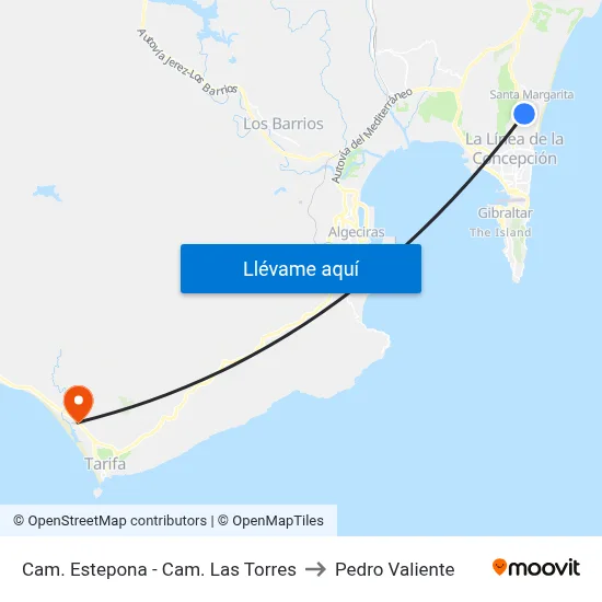 Cam. Estepona - Cam. Las Torres to Pedro Valiente map