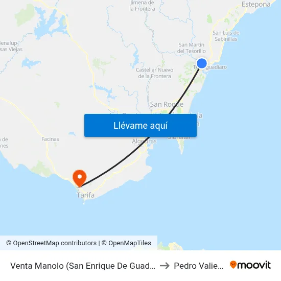 Venta Manolo (San Enrique De Guadiaro) to Pedro Valiente map