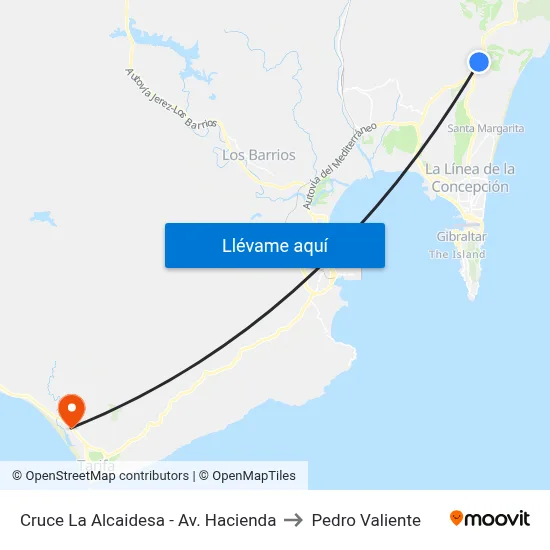 Cruce La Alcaidesa - Av. Hacienda to Pedro Valiente map
