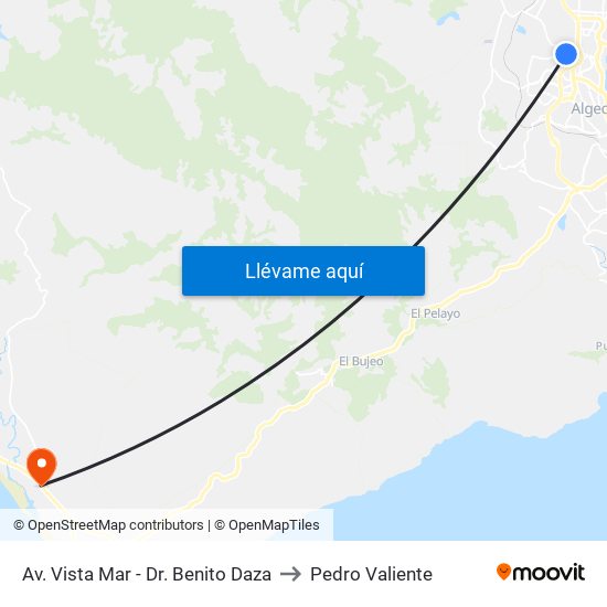 Av. Vista Mar - Dr. Benito Daza to Pedro Valiente map