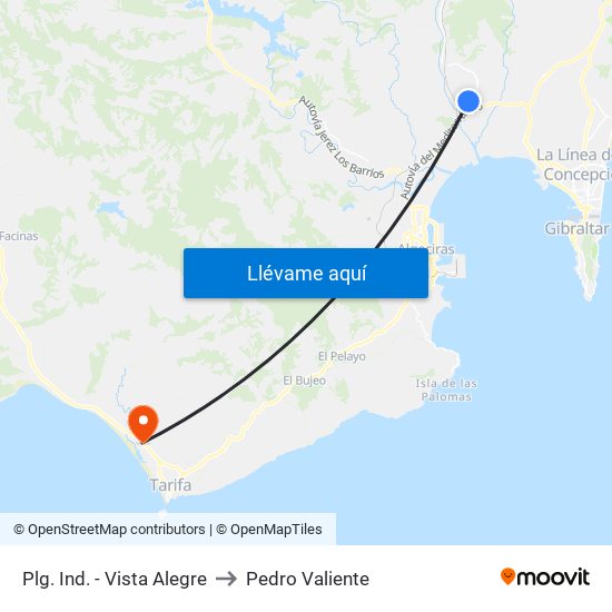 Plg. Ind. - Vista Alegre to Pedro Valiente map