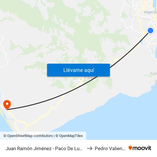 Juan Ramón Jiménez - Paco De Lucía to Pedro Valiente map